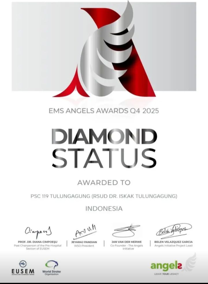 PSC 119 RSUD dr. Iskak Raih Predikat ‘Diamond’ di EMS Angels Awards Kuartal 4 Tahun 2025